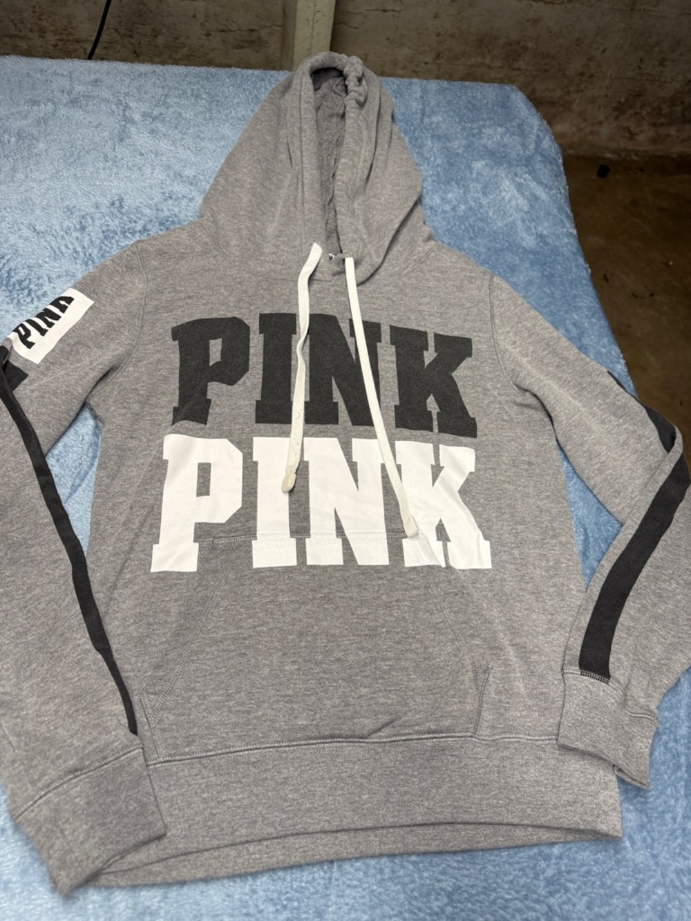 PINK Victoria's Secret Gray Pullover Sweatshirt with Black Logo